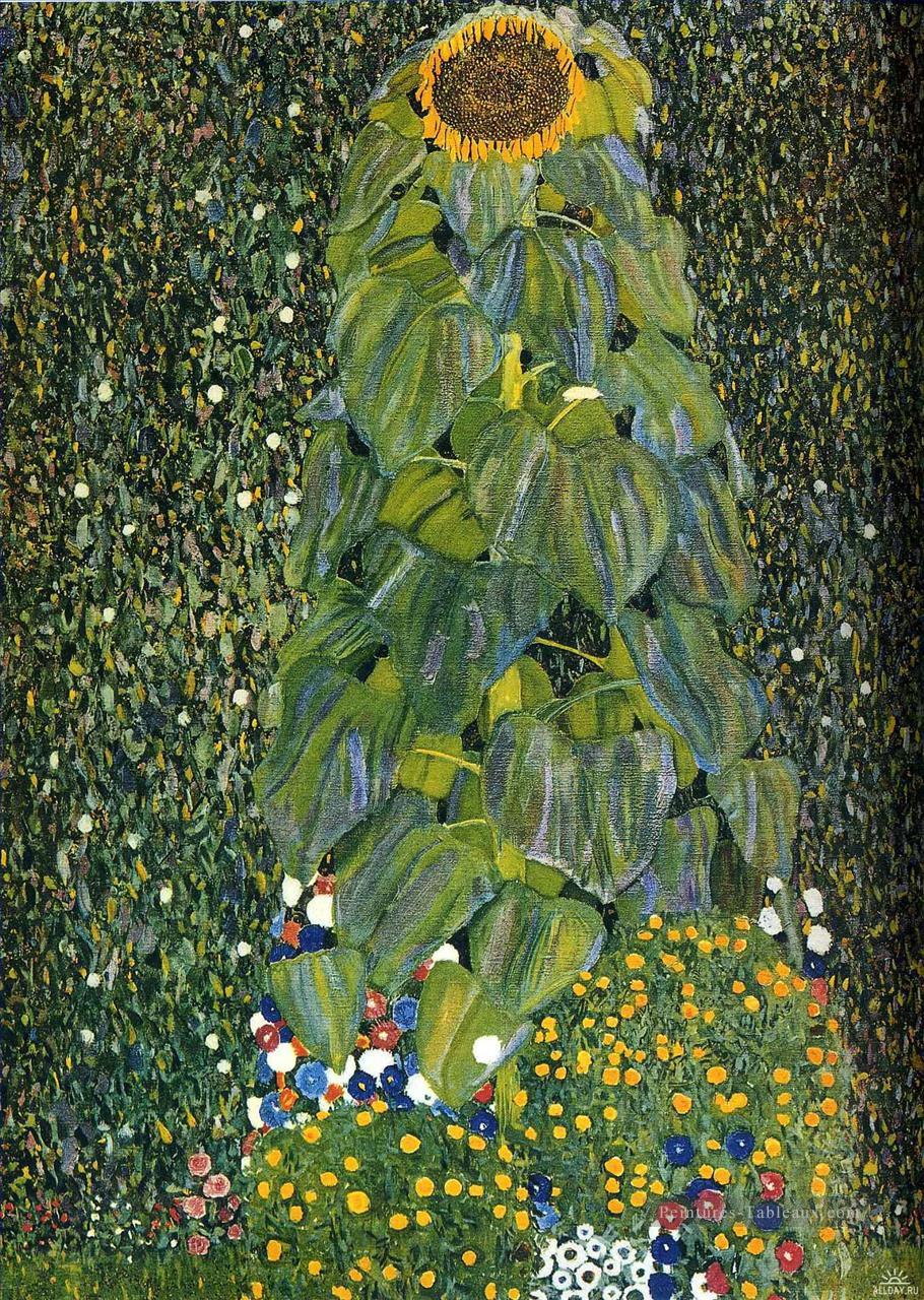 Le tournesol Gustav Klimt Fleurs impressionnistes Peintures à l'huile